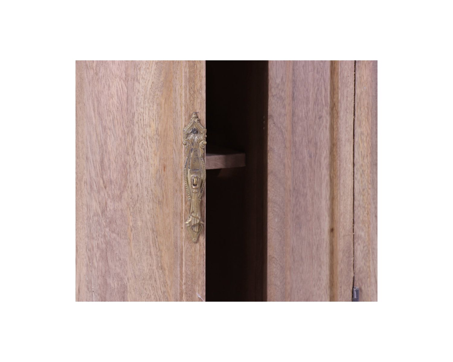 Mobile da bagno "Églantine" in legno massiccio arrotondato con 1 lavabo in pietra