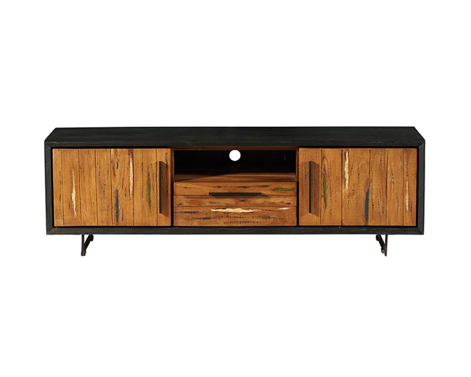 Porta TV "Ilowa" in legno di teak riciclato e metallo