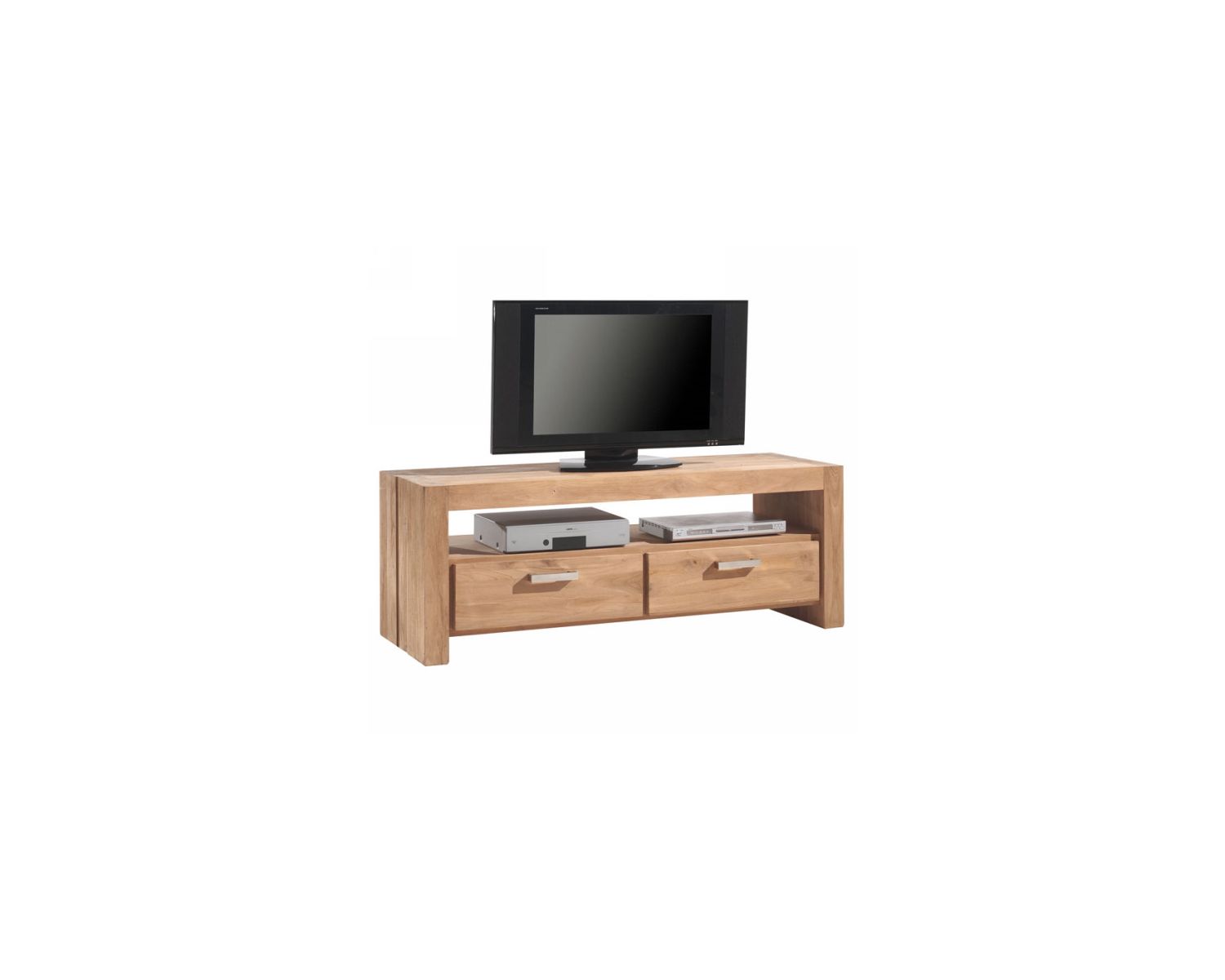 Porta TV Casita "Bornéo" in teak massiccio spazzolato 150 cm