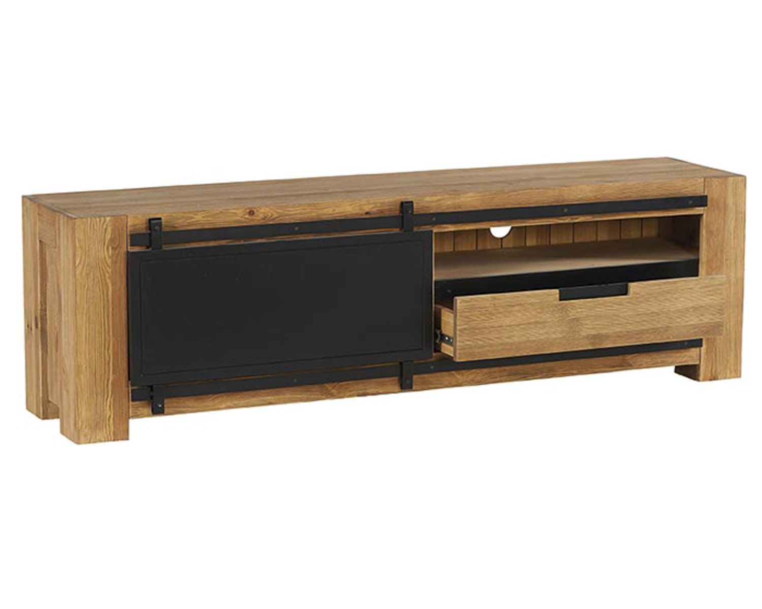 Porta TV "Cooper" Casita in metallo e legno con anta scorrevole 180 cm