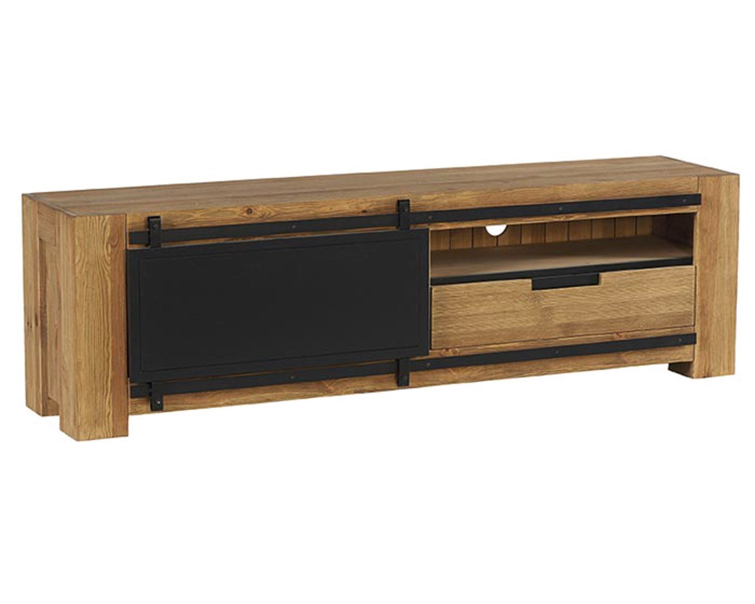 Porta TV "Cooper" Casita in metallo e legno con anta scorrevole 180 cm