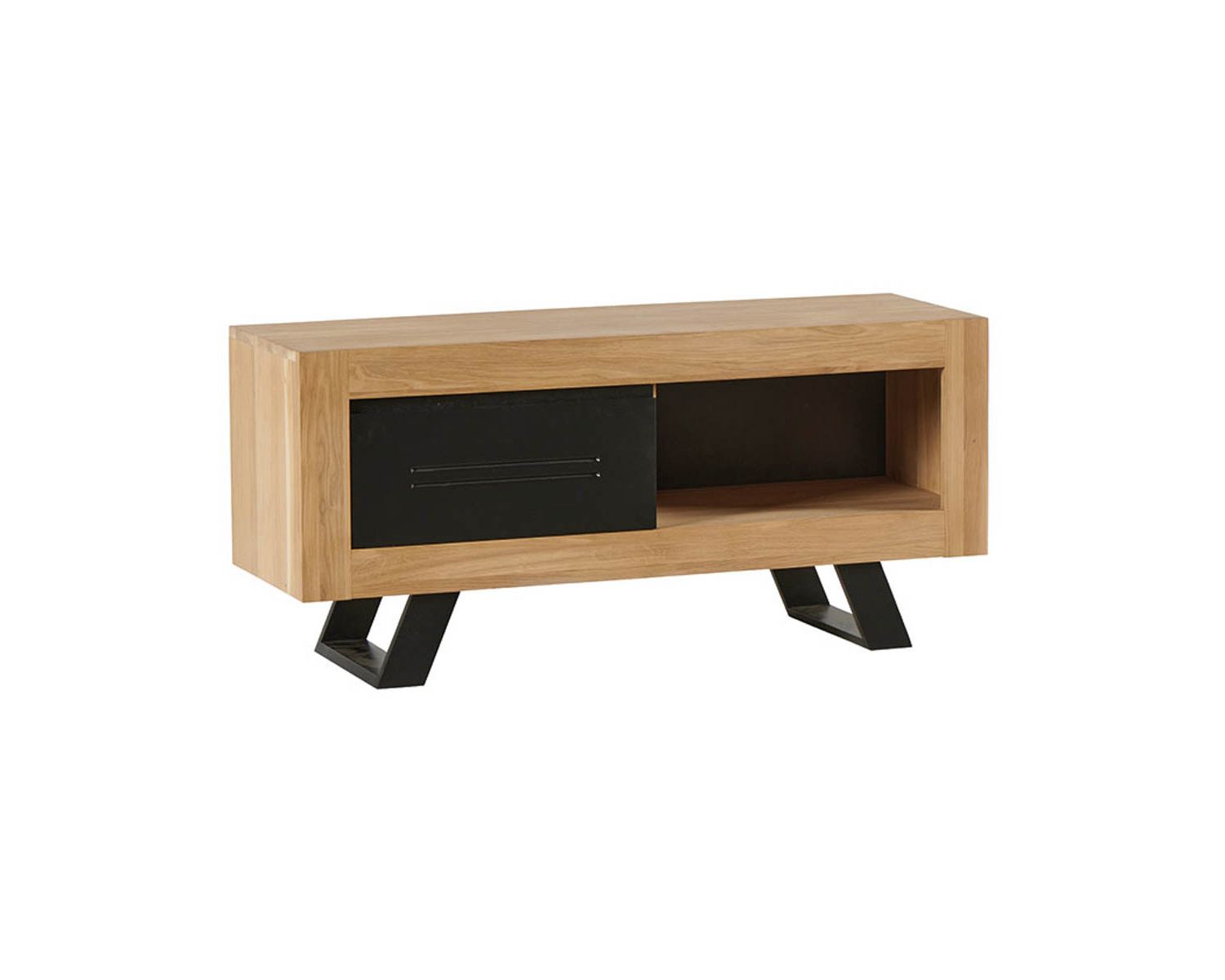 Porta TV di design "Davos" in rovere massiccio bicolore