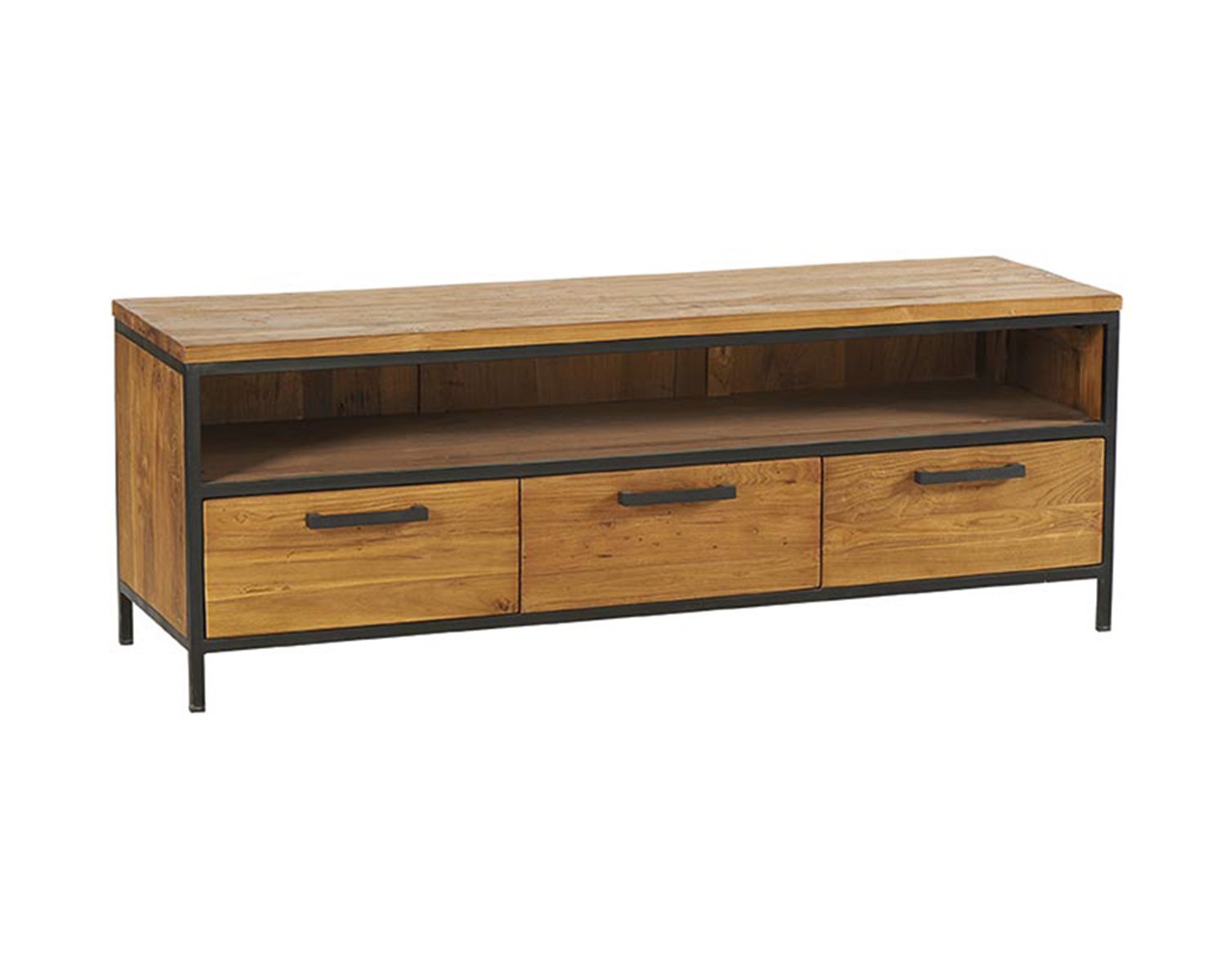 Porta tv in teak massiccio di recupero da 150 cm