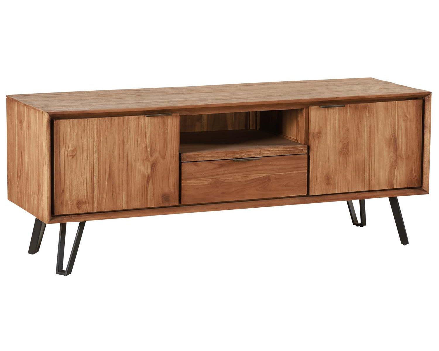 Porta TV in teak massiccio "Moluca" 155 cm