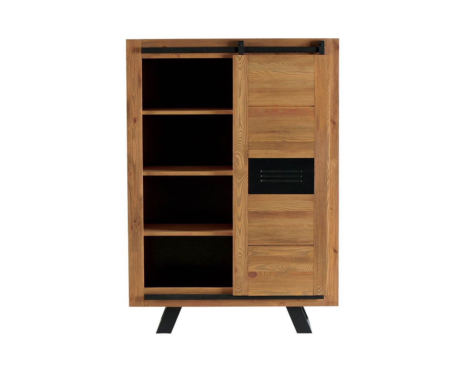 Armadio per porcellane industriale in legno massiccio "Cardiff" con molteplici scomparti per riporre gli oggetti