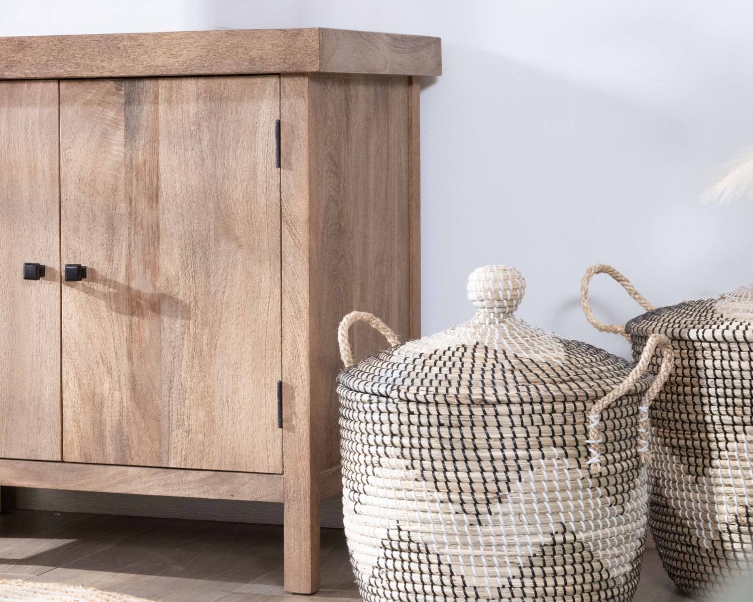 Mobile doppio in mango massiccio levigato 165 cm "Maestro