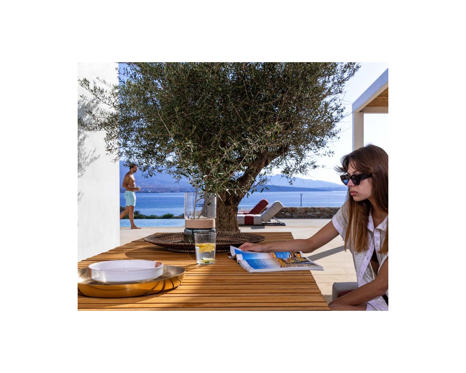 Tavolo da pranzo per esterni in teak massiccio "Lombok" 200 cm