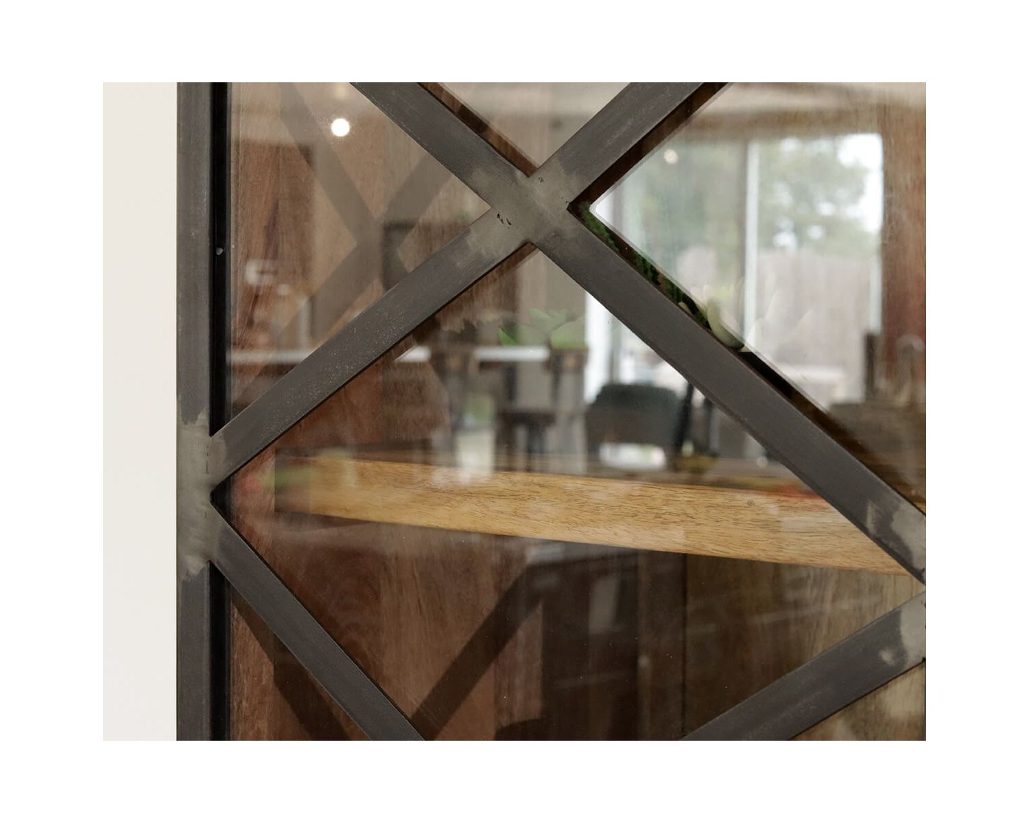 Armadio industriale per porcellane in metallo e legno "Caractère" con ante scorrevoli da 2 m