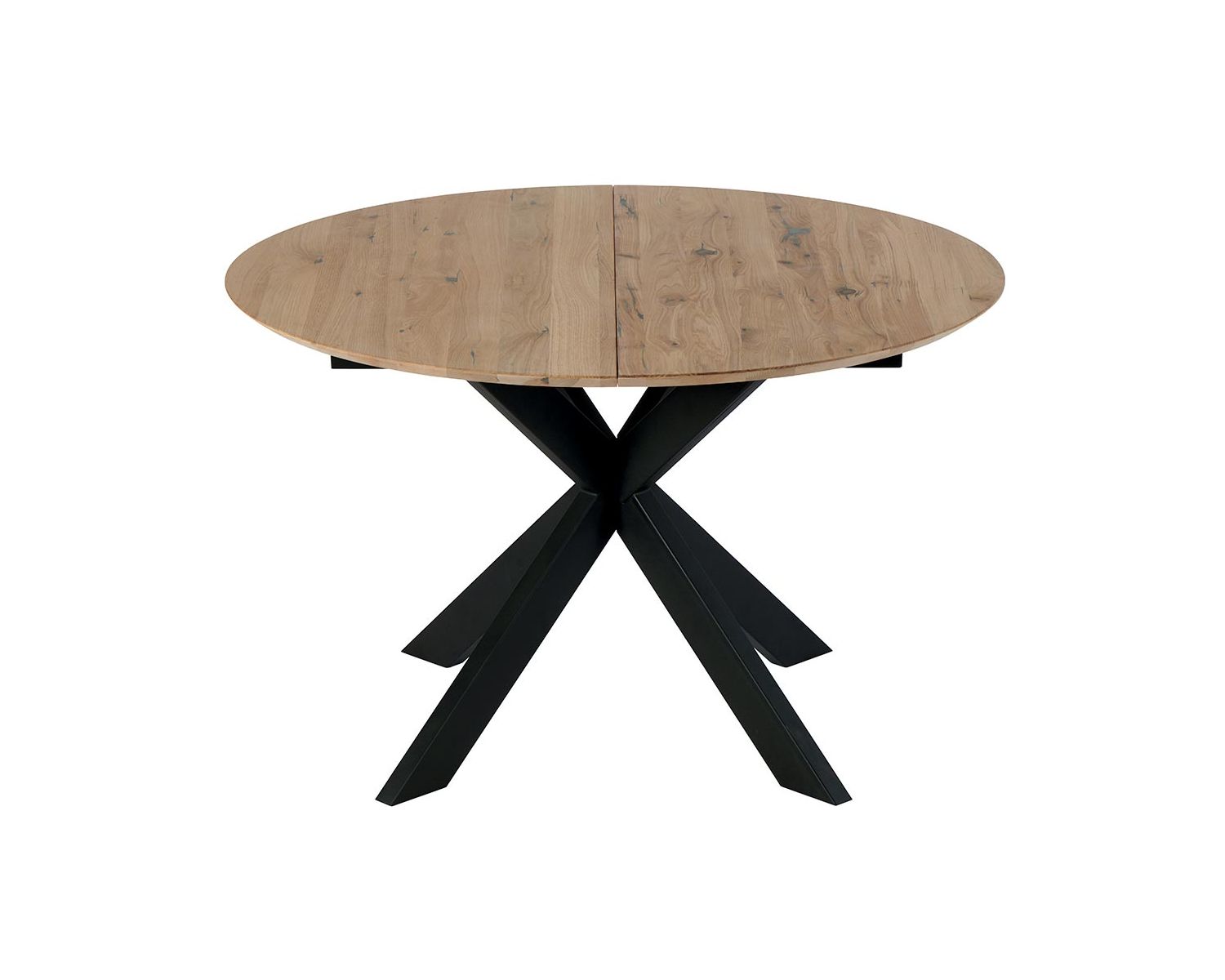 Tavolo da pranzo rotondo allungabile "Lana" da 120 cm in rovere massiccio sbiancato