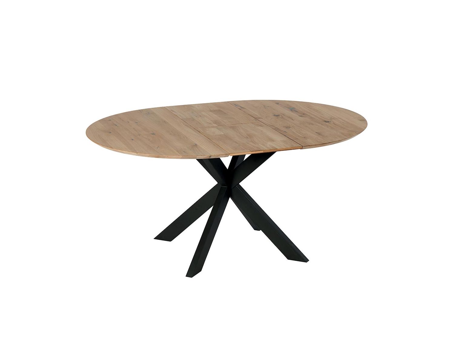 Tavolo da pranzo rotondo allungabile "Lana" da 120 cm in rovere massiccio sbiancato