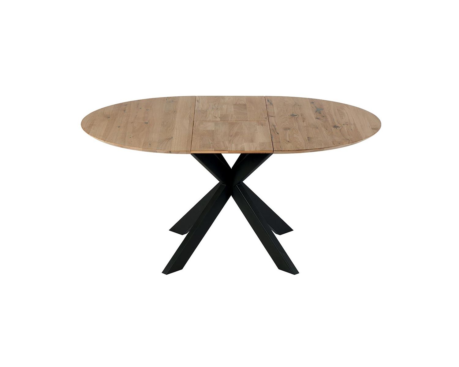 Tavolo da pranzo rotondo allungabile "Lana" da 120 cm in rovere massiccio sbiancato