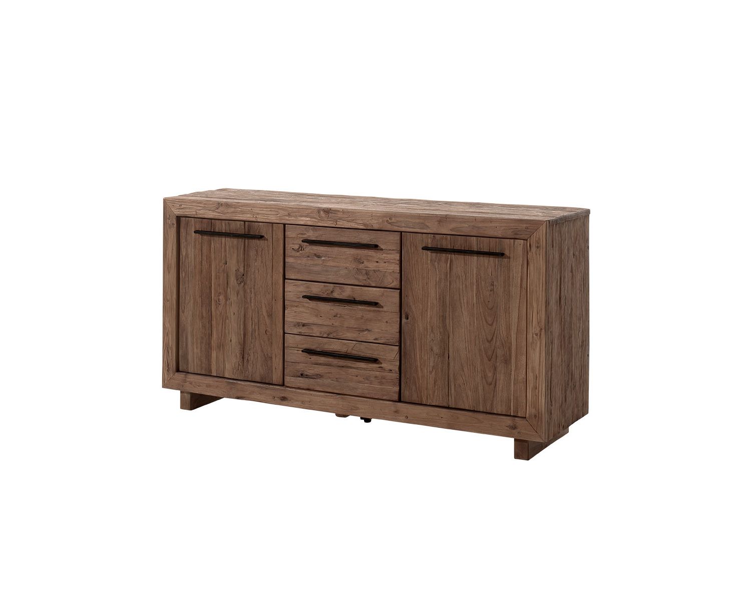 Credenza a 2 ante e 3 cassetti in teak massiccio "Oregon" di recupero