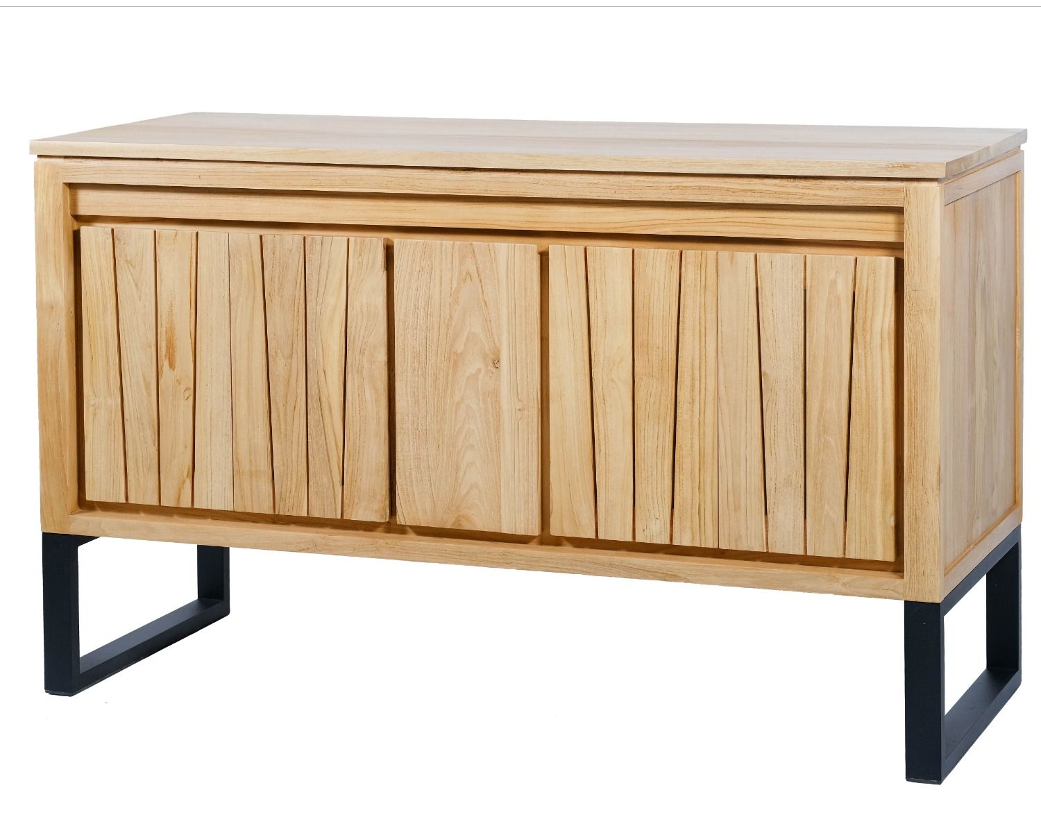 Mobiletto in teak "Doko" con gambe in metallo 140 cm