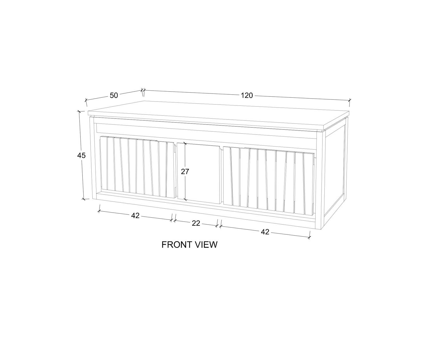 Mobiletto sospeso in teak "Doko" 120 cm