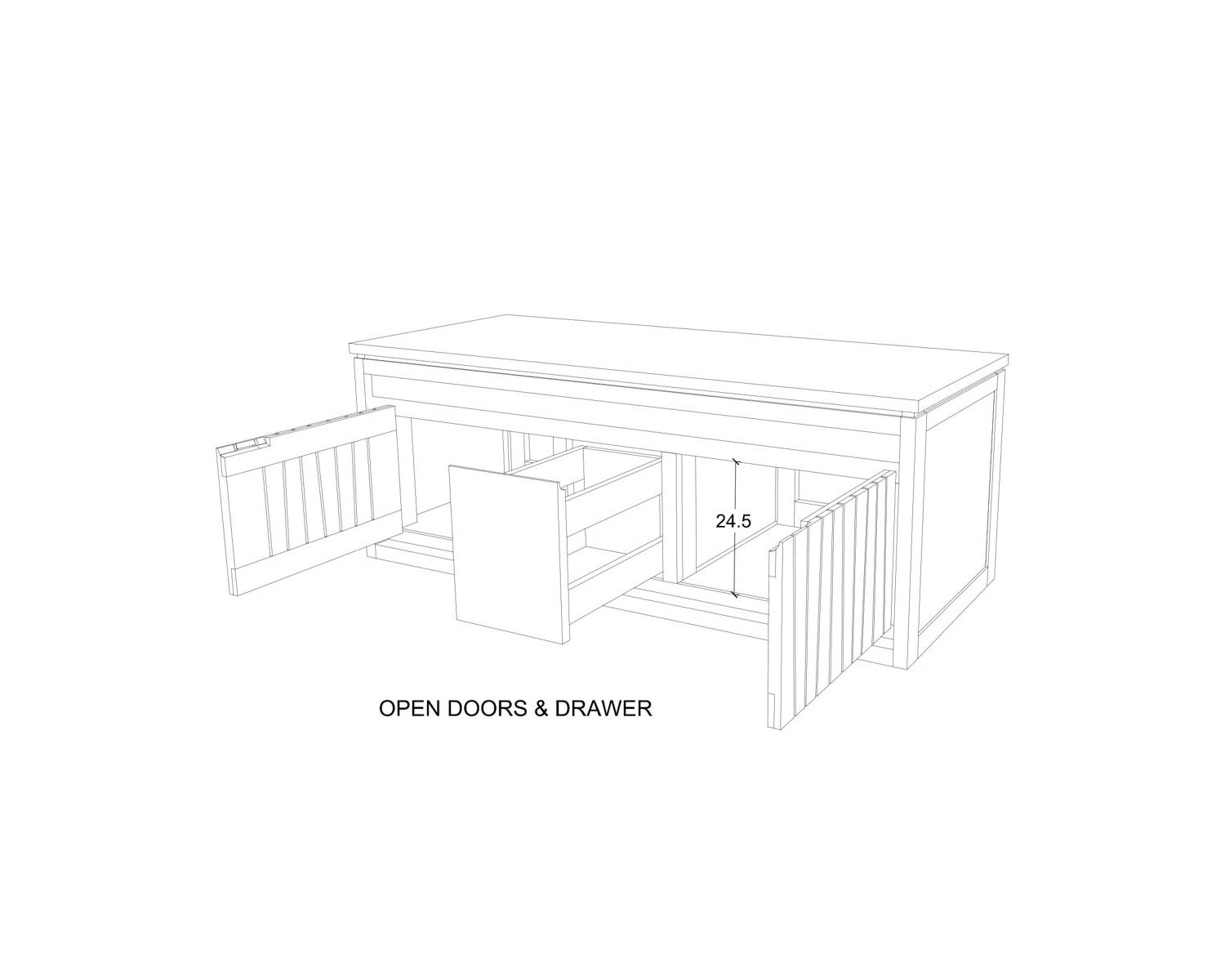 Mobiletto sospeso in teak "Doko" 120 cm