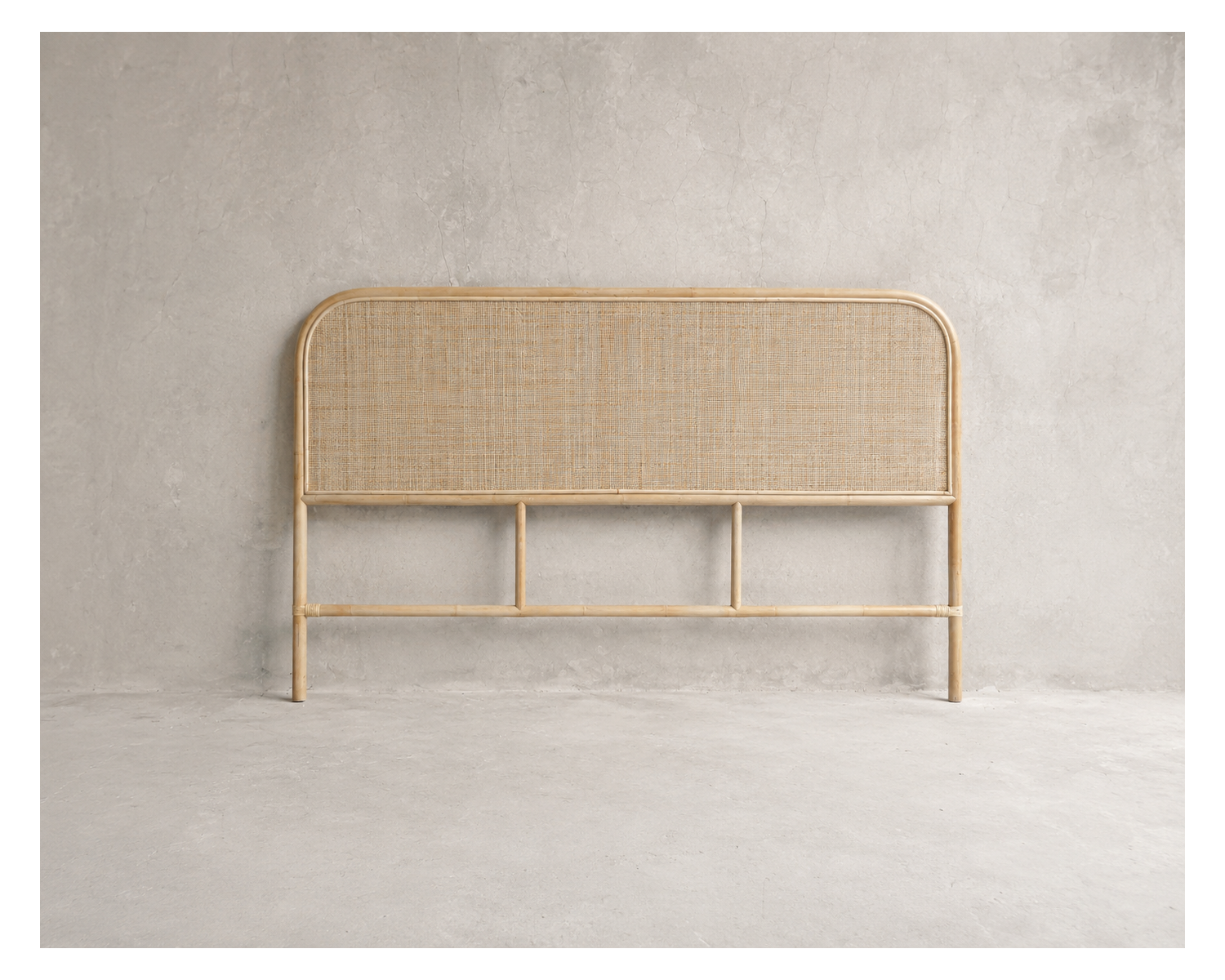 Testiera "Solira" in rattan, stile naturale, 160 cm