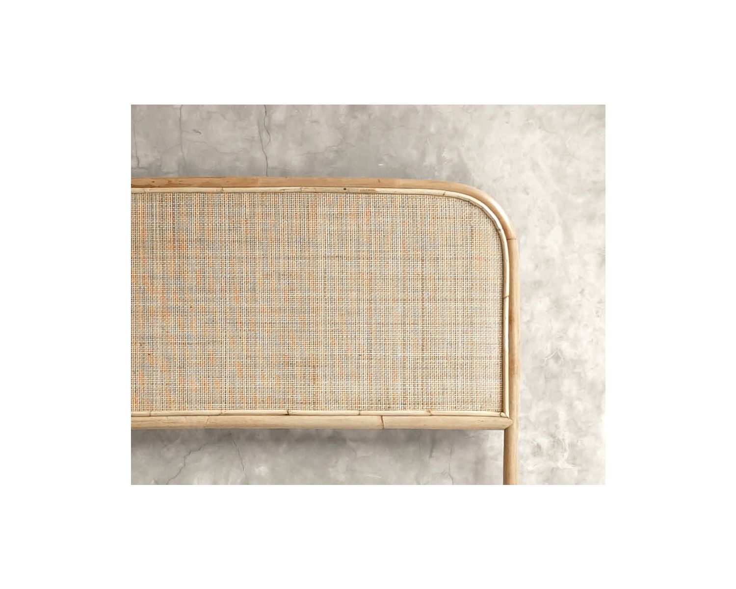 Testiera "Solira" in rattan, stile naturale, 160 cm