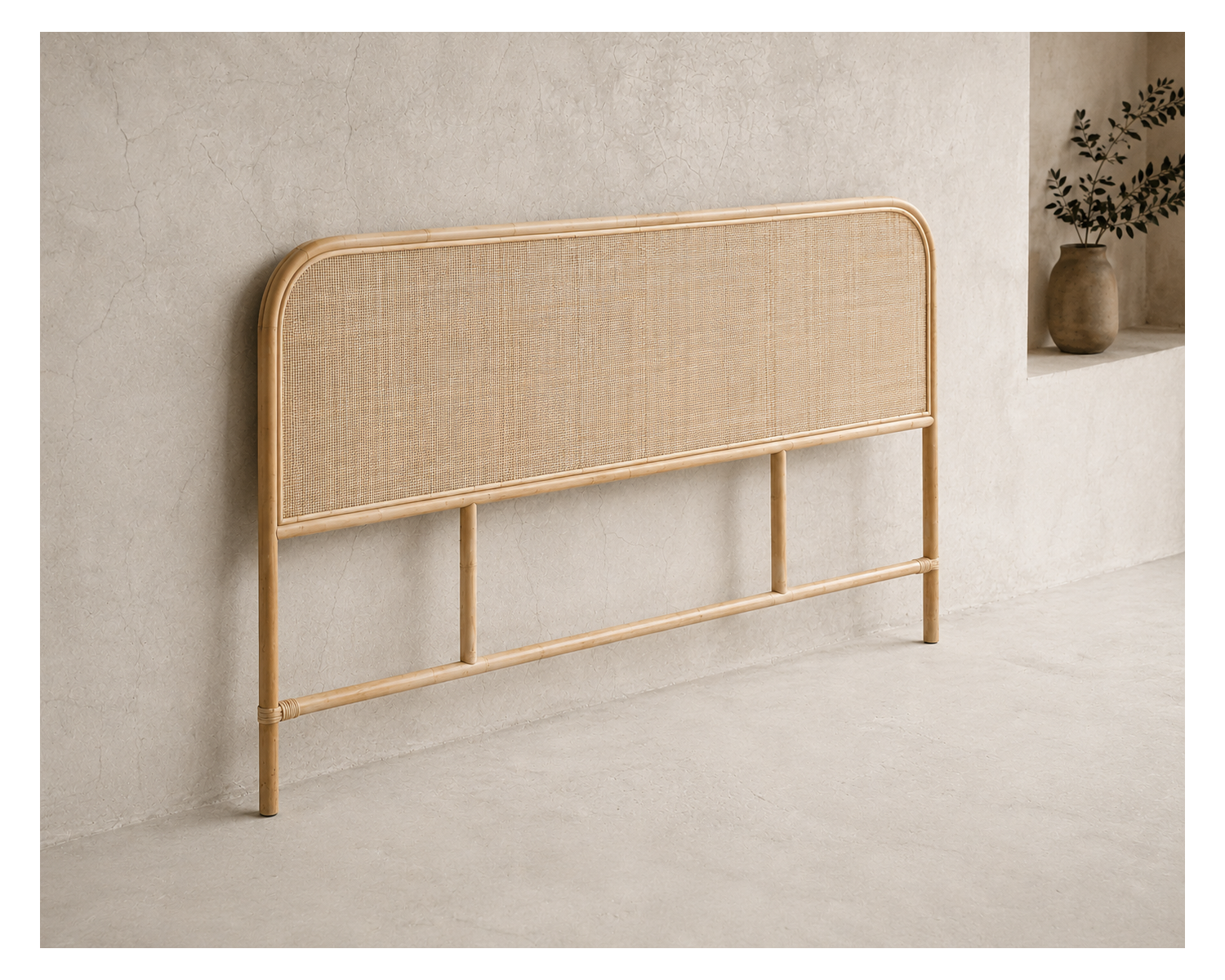 Testata "Solira" 140 cm in rattan, stile naturale e raffinato