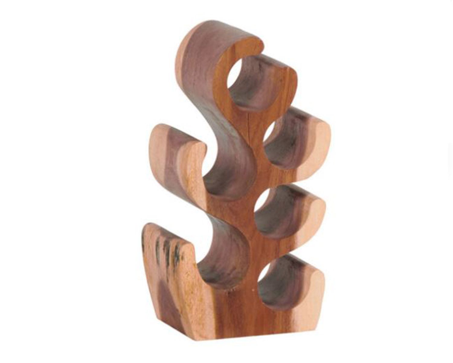 6 portabottiglie in legno massiccio di suar