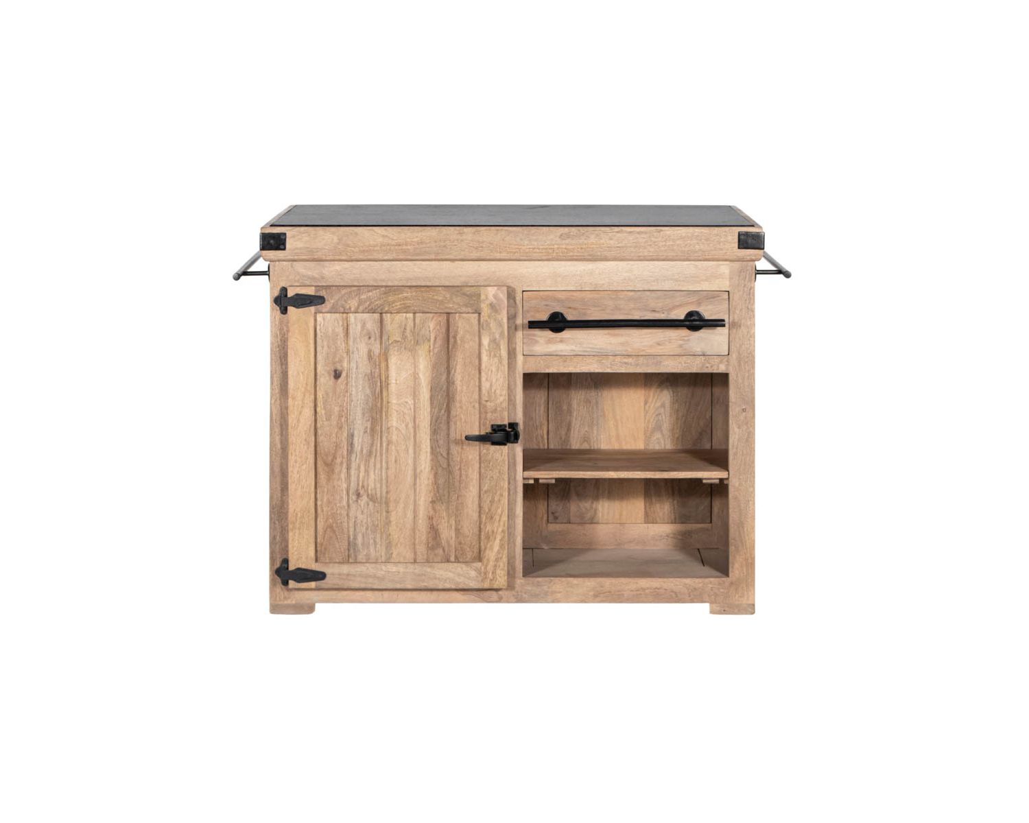 Blocco cucina in legno massiccio "Grand Chef" 115cm piano in pietra