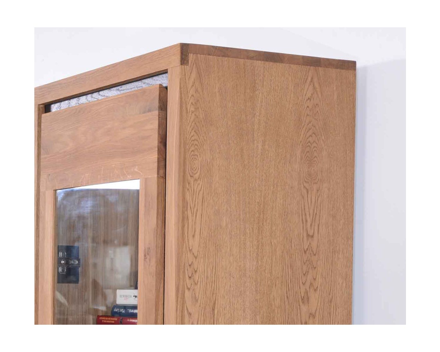 Vetrina moderna a 2 ante in rovere "Toly" altezza. 170 cm di altezza