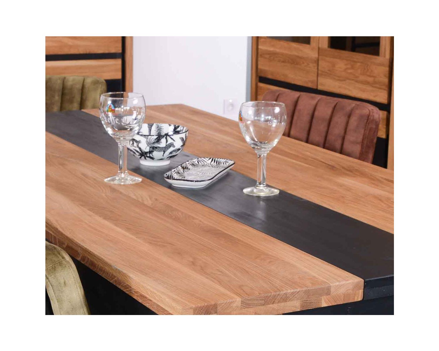 Tavolo da pranzo quadrato 140x140 "Toly" in rovere e pino massiccio