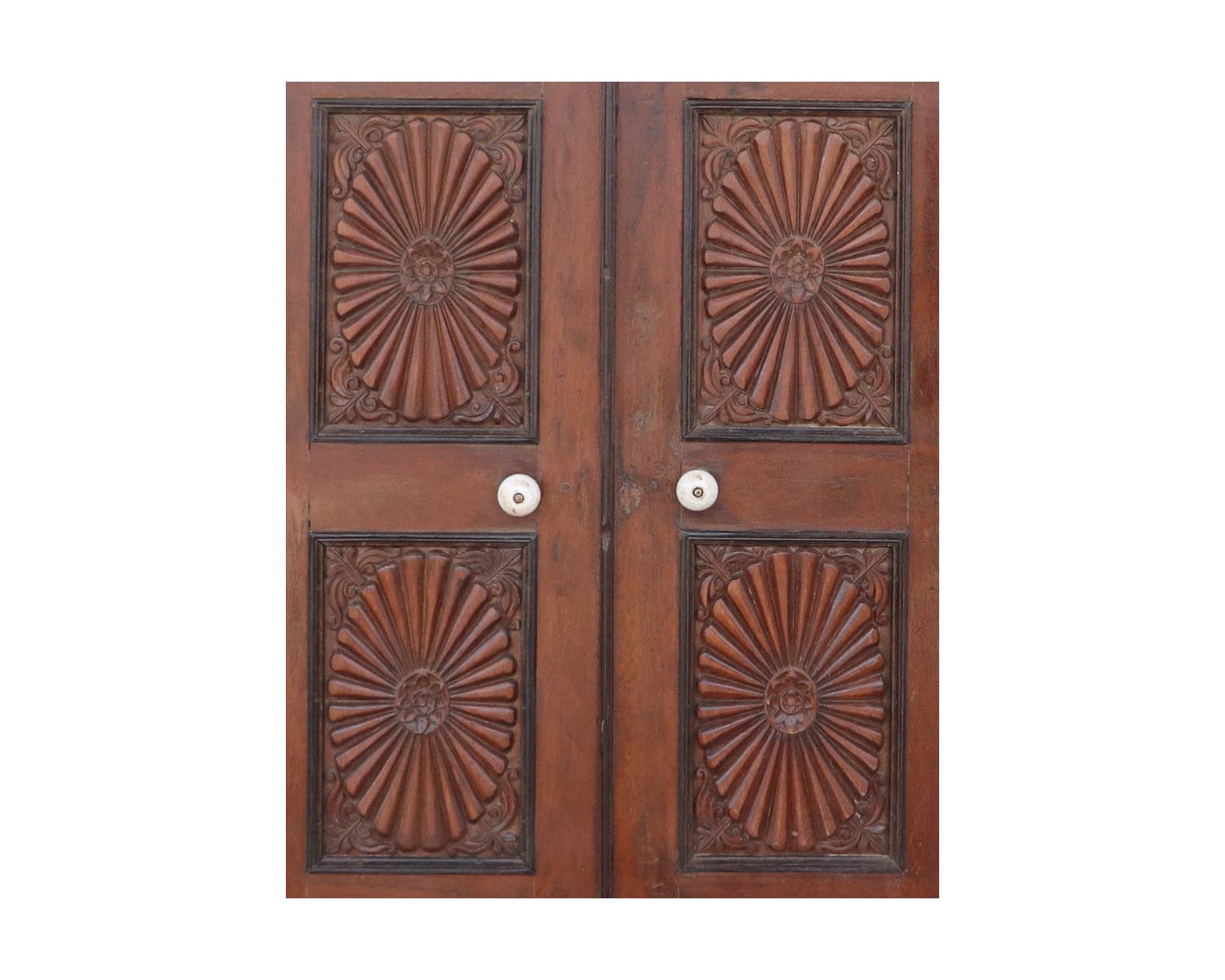 Porta indiana a 2 ante in legno invecchiato con elegante motivo "Vieille Porte"