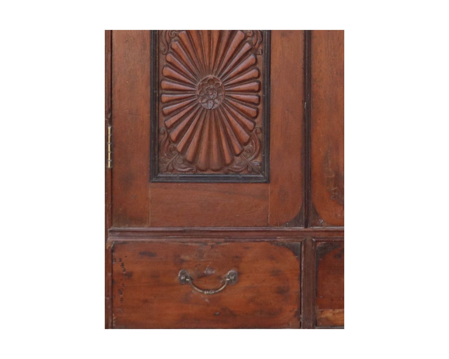 Porta indiana a 2 ante in legno invecchiato con elegante motivo "Vieille Porte"