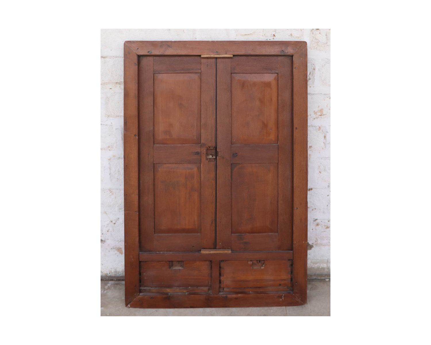 Porta indiana a 2 ante in legno invecchiato con elegante motivo "Vieille Porte"