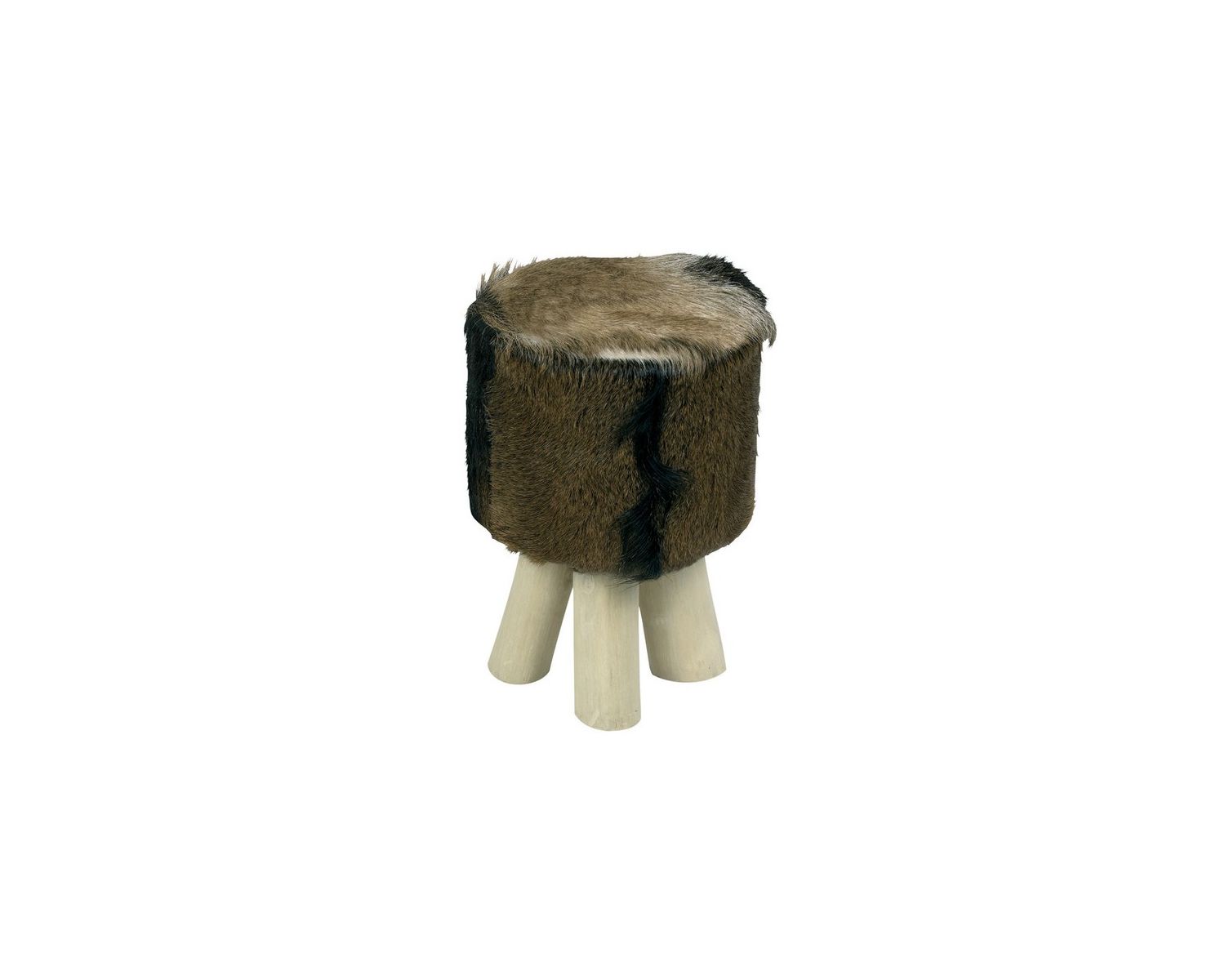 Pouf rotondo marrone "Farmer