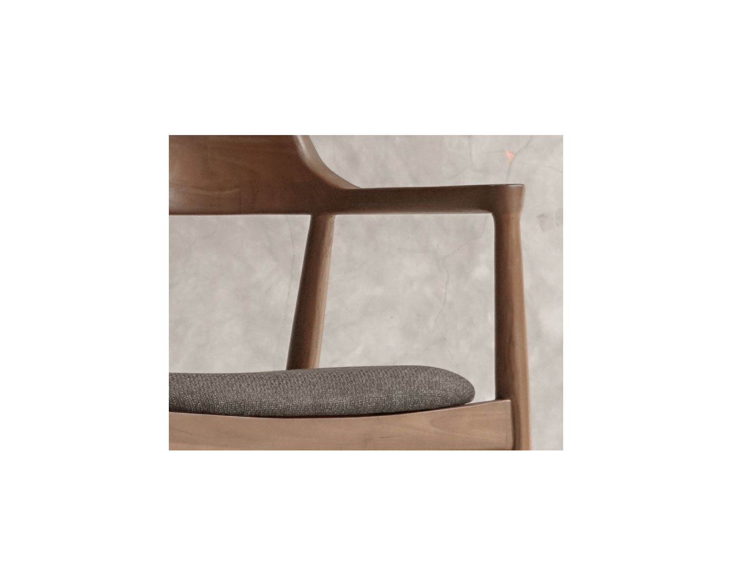 Sedia da pranzo dal design essenziale con braccioli e seduta in tessuto antracite "Vogue"