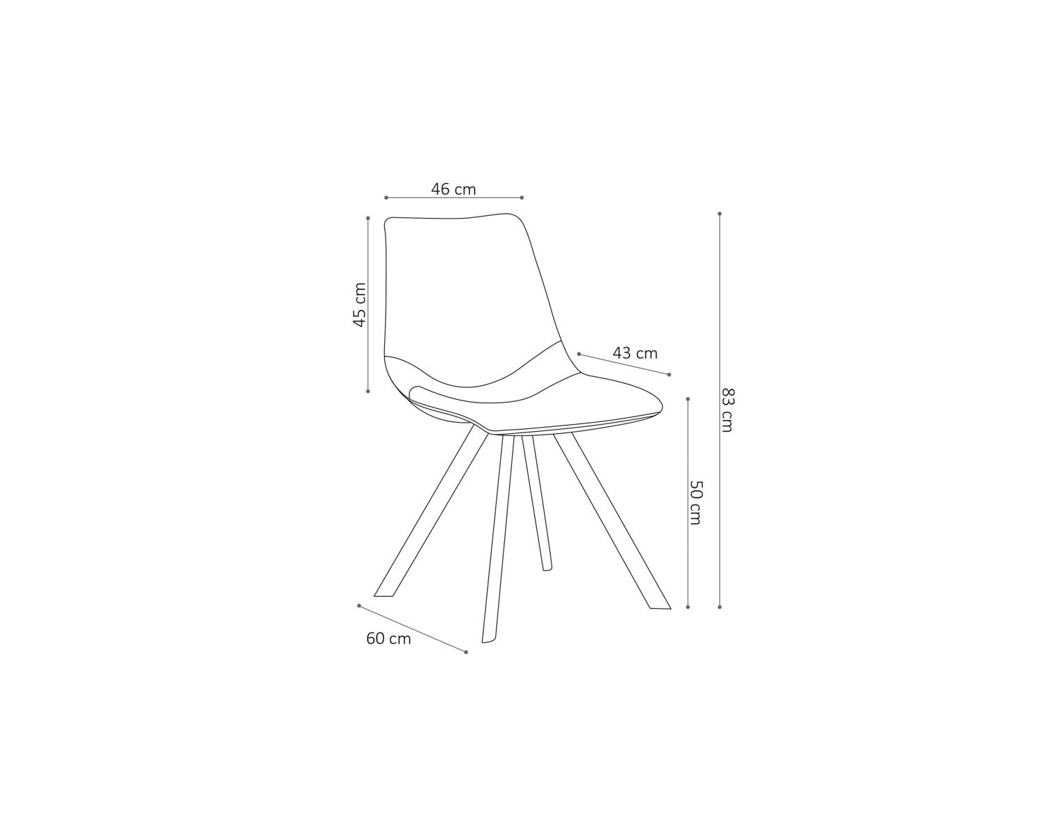 Set di 2 sedie "Loin" cognac e nero dal design scandinavo