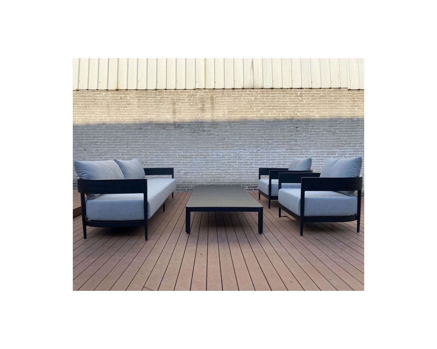 Tavolino da giardino contemporaneo "Blois" in alluminio antracite