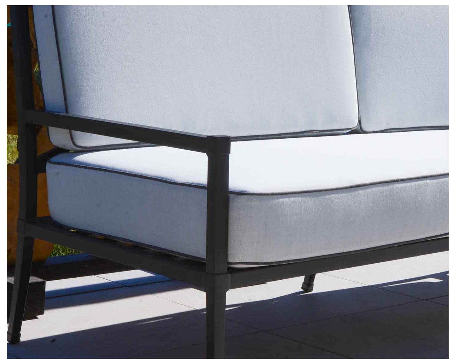 Set di 3 pezzi da giardino in alluminio e tessuto "Chambord" grigio classico