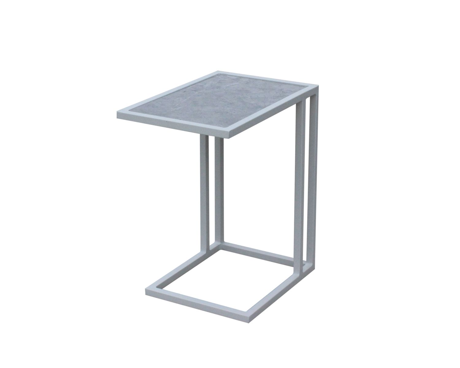 Divano con piano in ceramica bianca "Terrasse