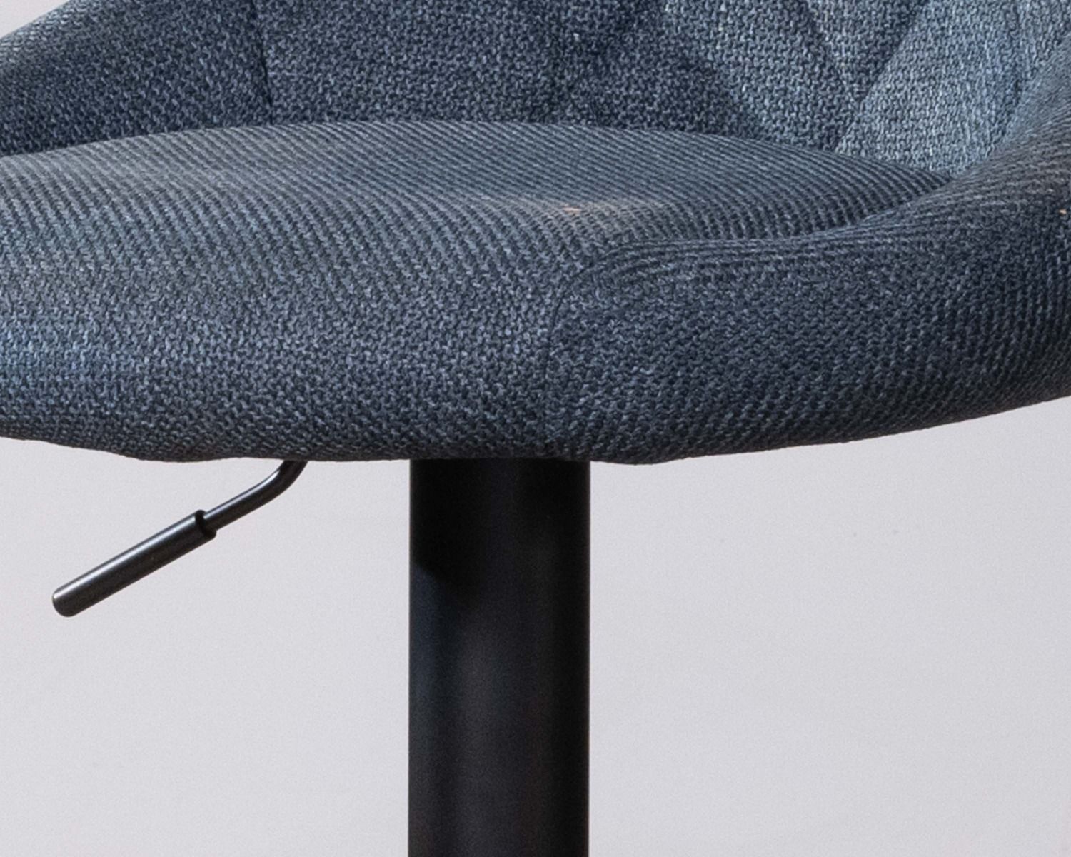 Set di 2 sedie da bar regolabili in altezza "O'Neal" in tessuto blu con gambe in metallo nero