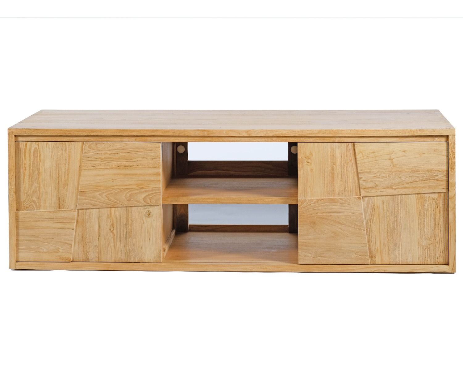 Mobiletto sospeso in teak "Tao" con ante scorrevoli 140 cm