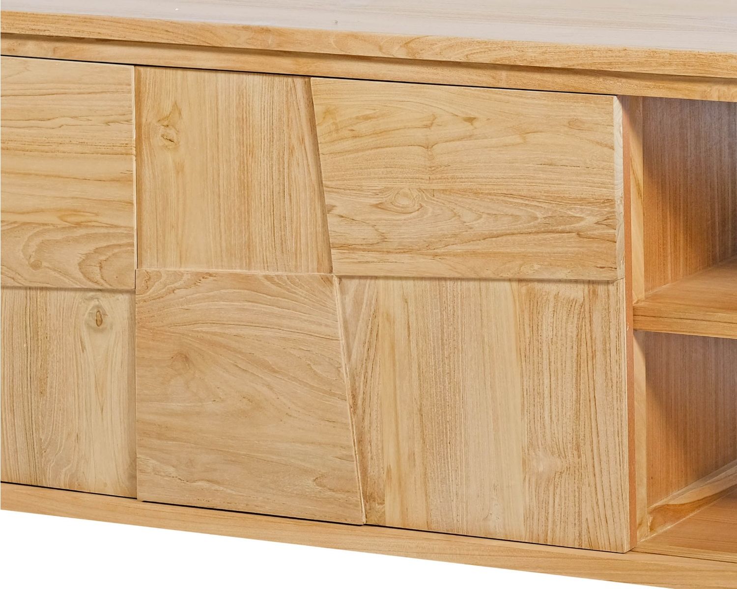 Mobiletto sospeso in teak "Tao" con ante scorrevoli 140 cm