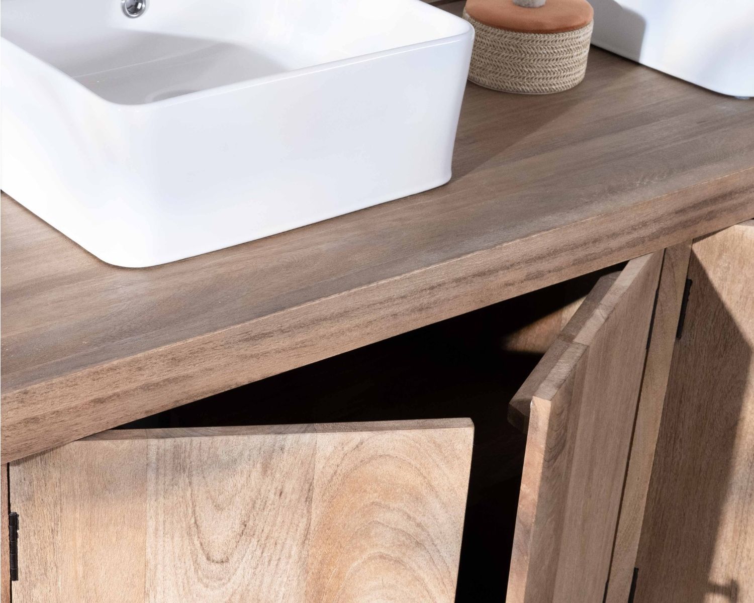 Mobile doppio in mango massiccio levigato 165 cm "Maestro