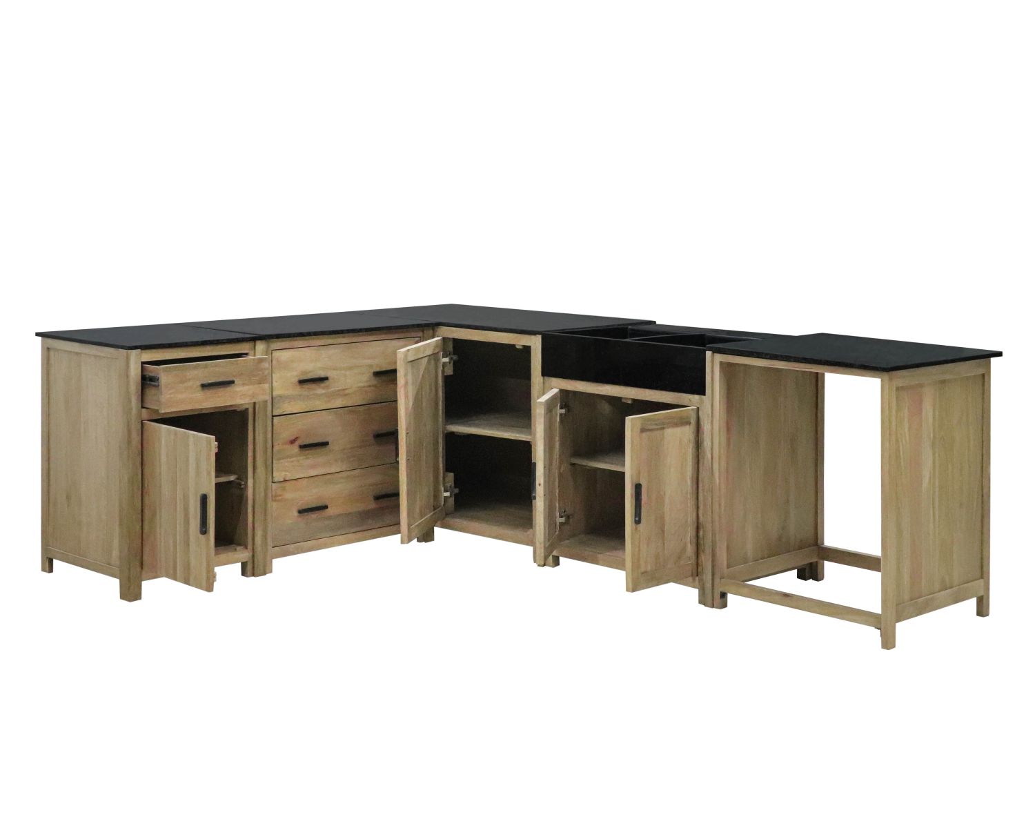 Cucina in legno massiccio a 1 anta "Grand Chef