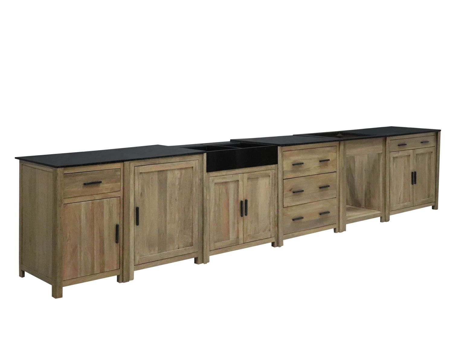 Cucina in legno massiccio "Grand Chef" a 1 anta e 1 cassetto