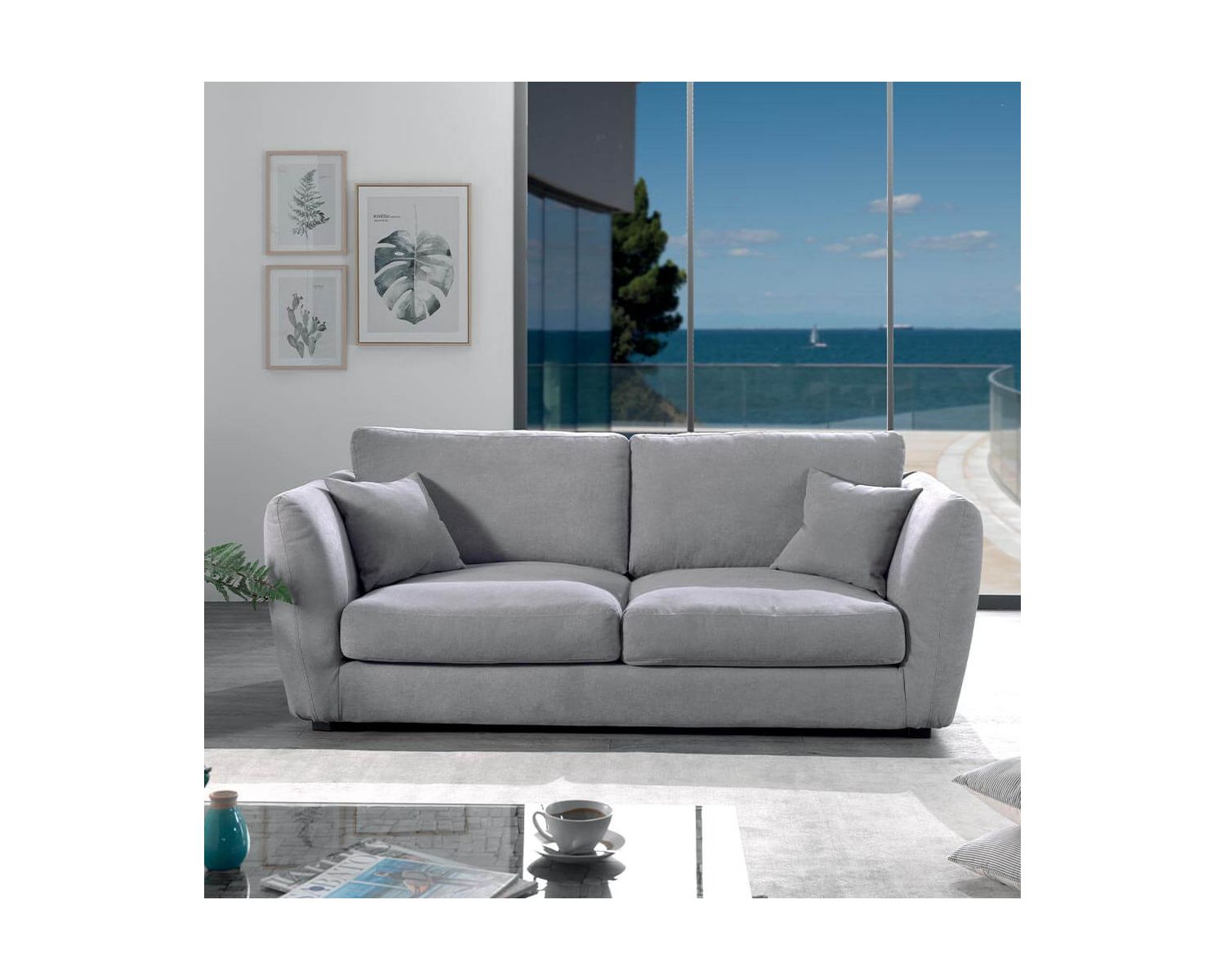 Divano letto 3/4 posti "Soring" grigio chiaro