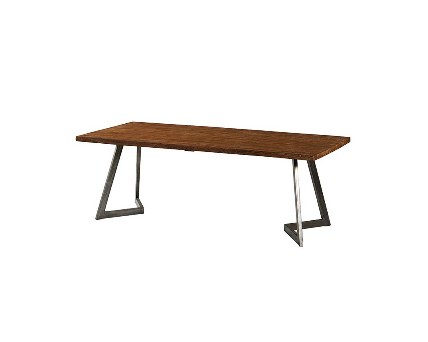 Tavolo da pranzo industriale "Talmo" in teak massiccio di recupero e metallo
