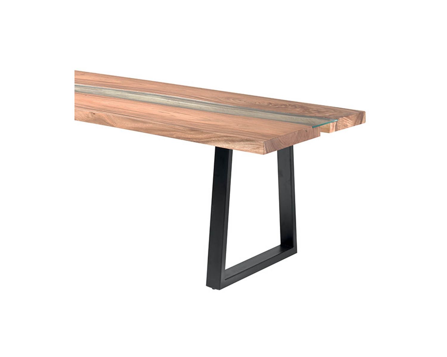Tavolo da pranzo in metallo, vetro e legno "Zenia" in stile contemporaneo 190 cm