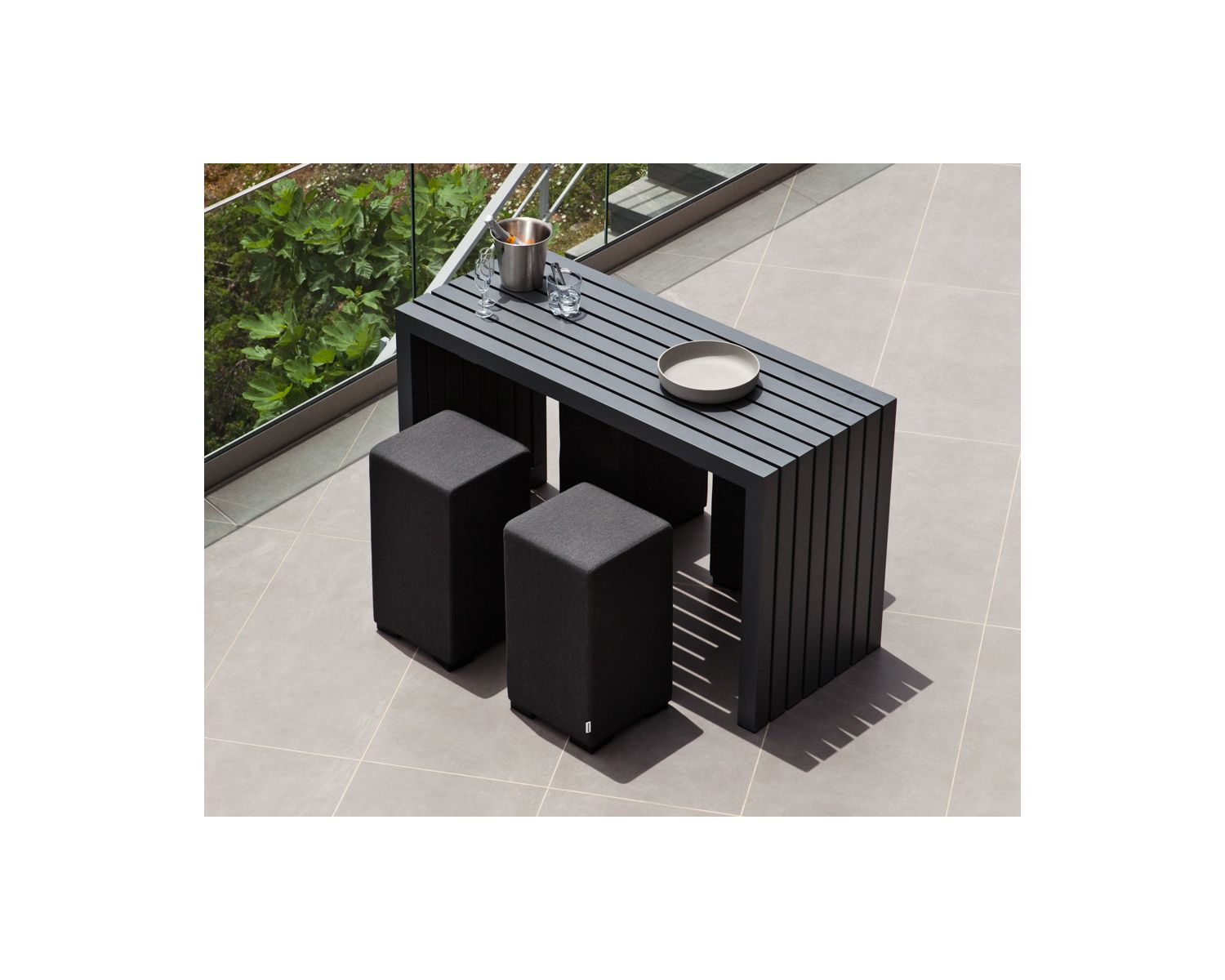 Tavolo da giardino "Java Island" in alluminio nero 200 cm