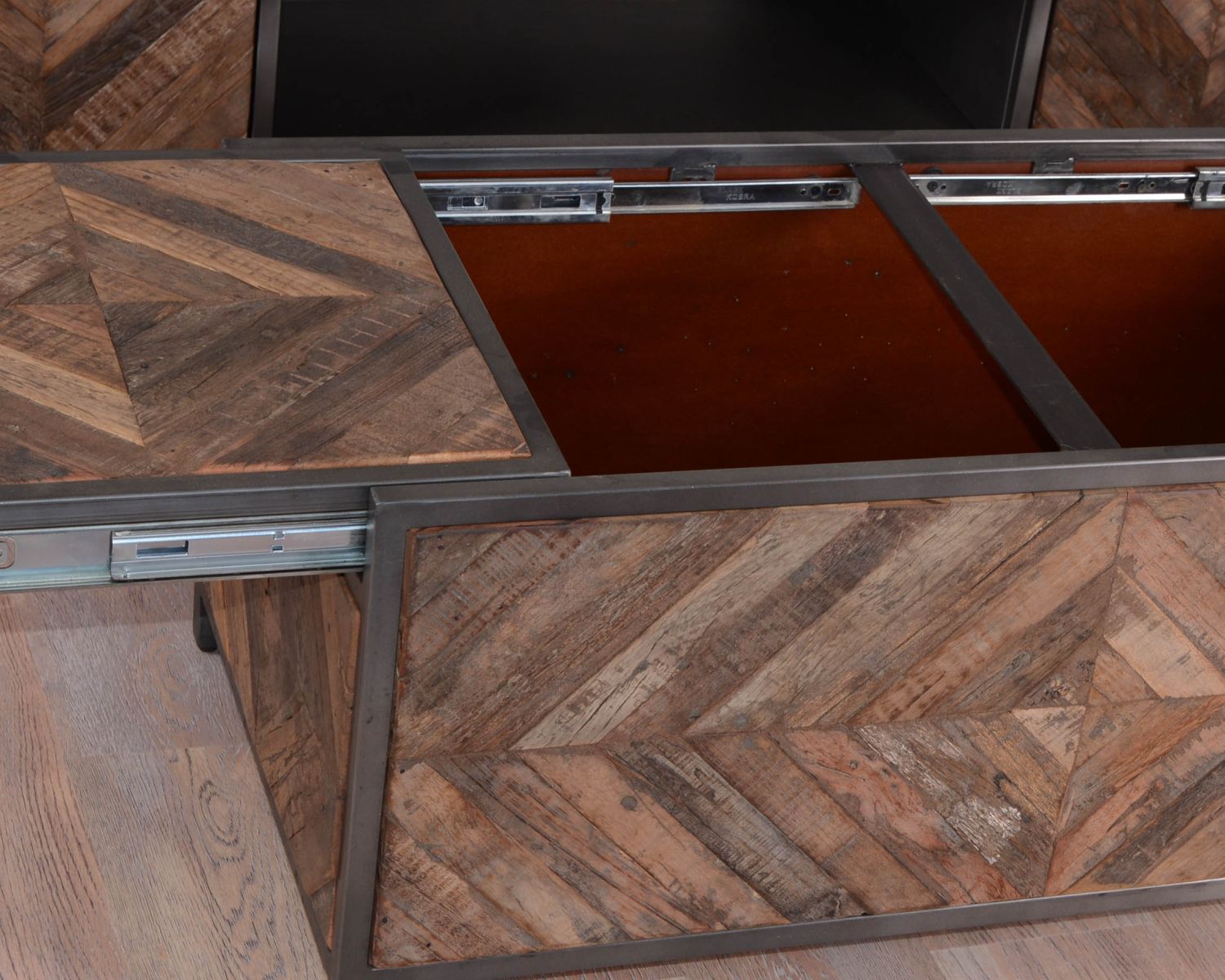 Tavolino da bar industriale in legno e metallo 100cm "Legno