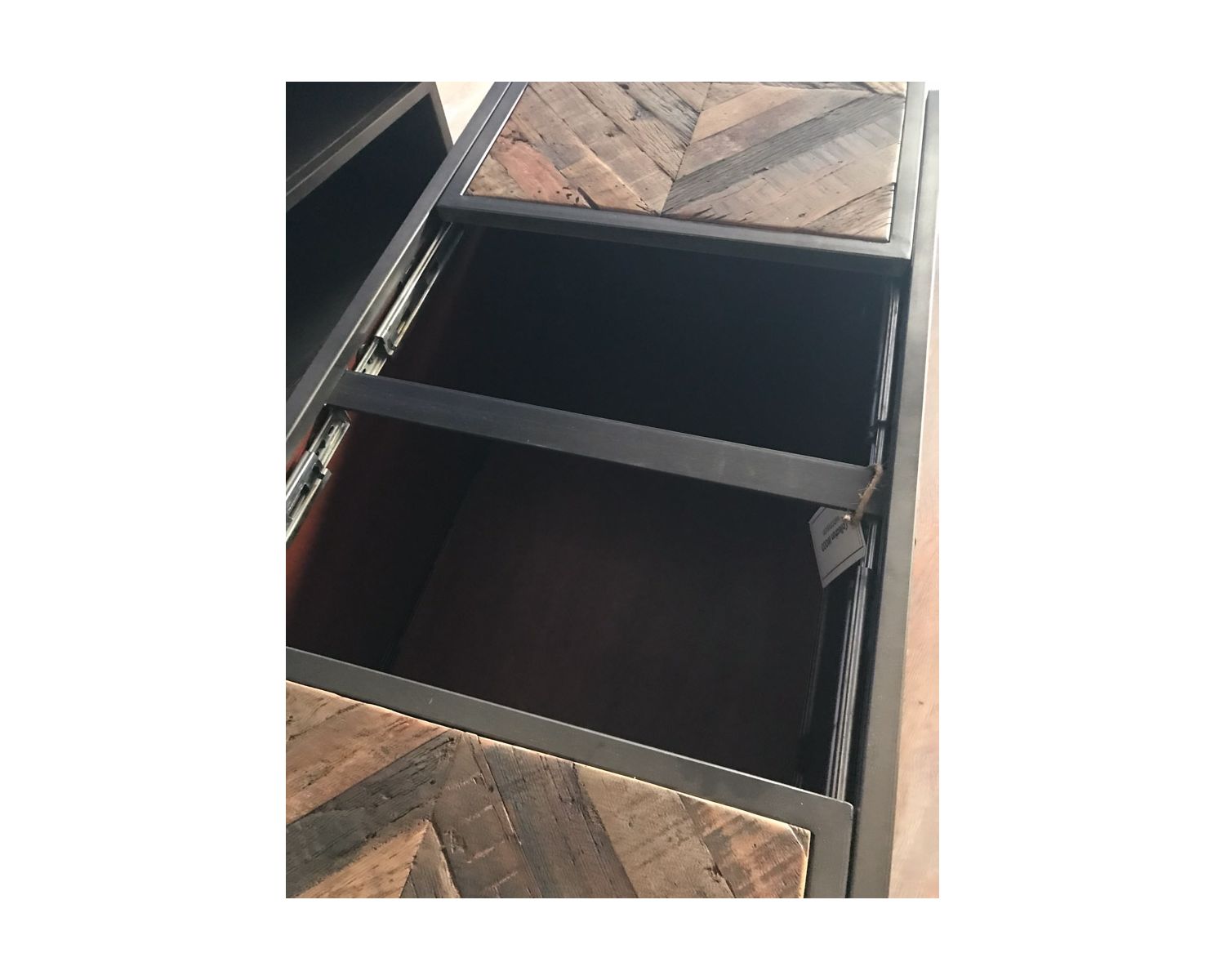 Tavolino da bar industriale in legno e metallo 100cm "Legno