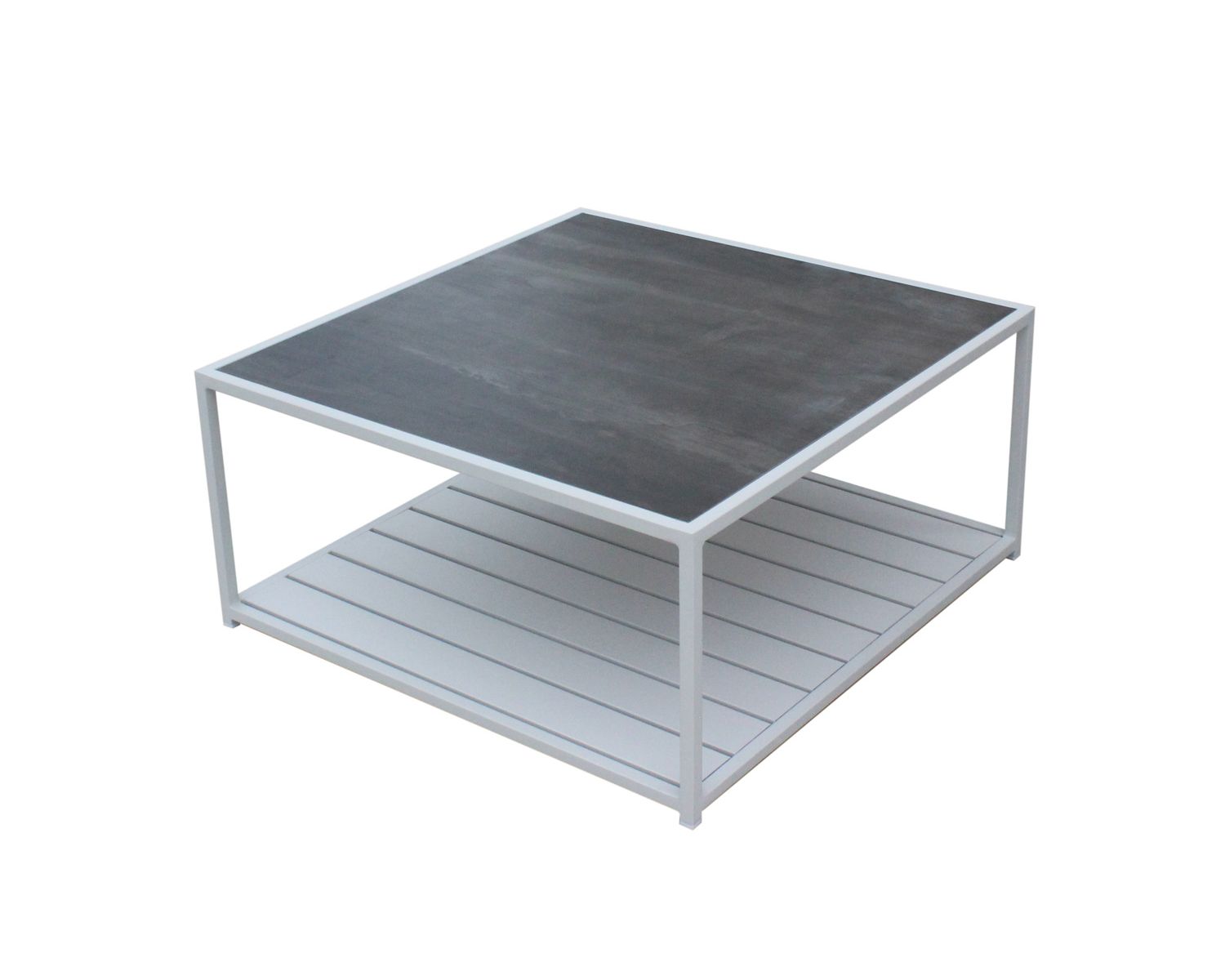 Tavolino da esterno bianco "Terrasse" con piano in ceramica