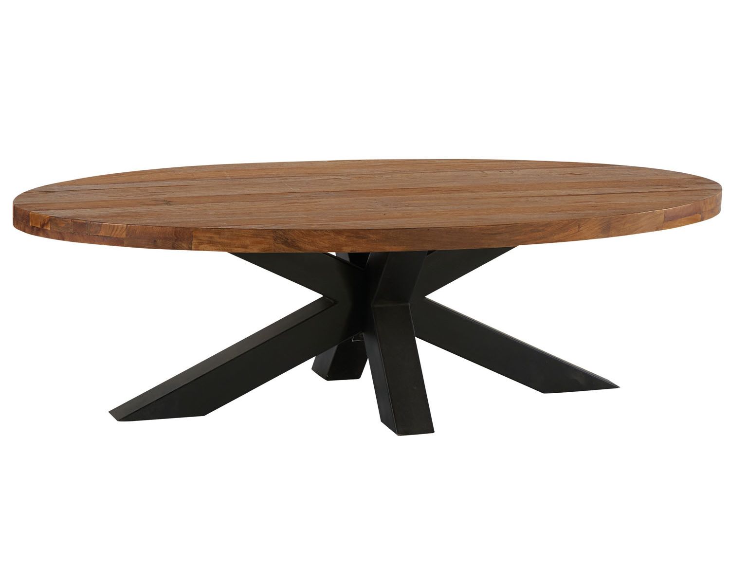 Tavolino ovale in teak massiccio di recupero Roster