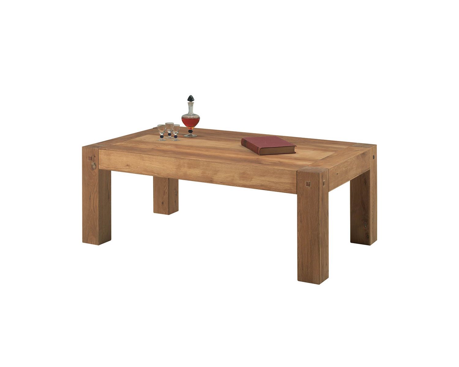 Tavolino rettangolare in rovere massiccio oliato "Lodge Casita